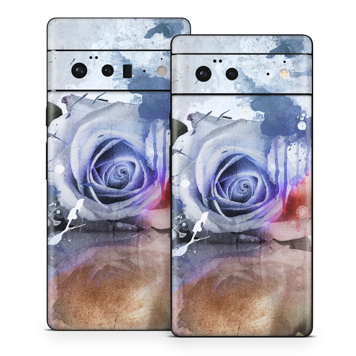 Google Pixel 6 Series Skin design of Watercolor paint, Painting, Illustration, Graphic design, Art, Paint, Visual arts, Design, Acrylic paint, Graphics, with red, white, black, orange, pink colors