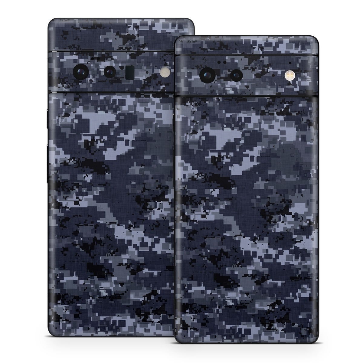 Google Pixel 6 Series Skin design of Military camouflage, Black, Pattern, Blue, Camouflage, Design, Uniform, Textile, Black-and-white, Space, with black, gray, blue colors