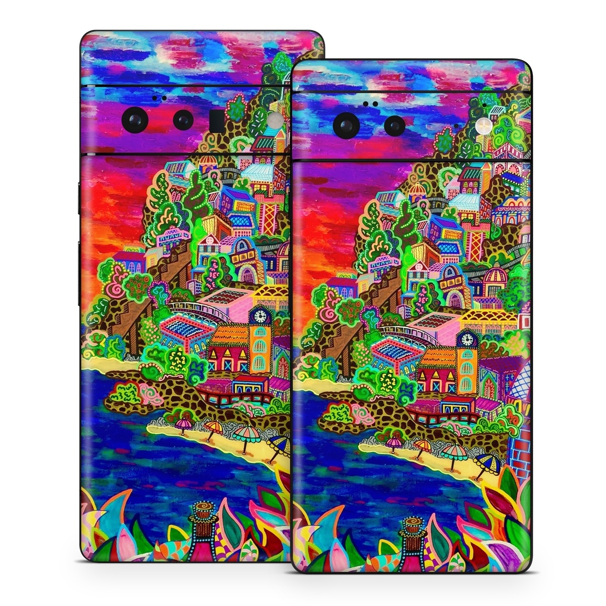 Google Pixel 6 Series Skin design of Art, Modern art, Visual arts, Painting, with red, blue, yellow, purple, white, green, orange colors