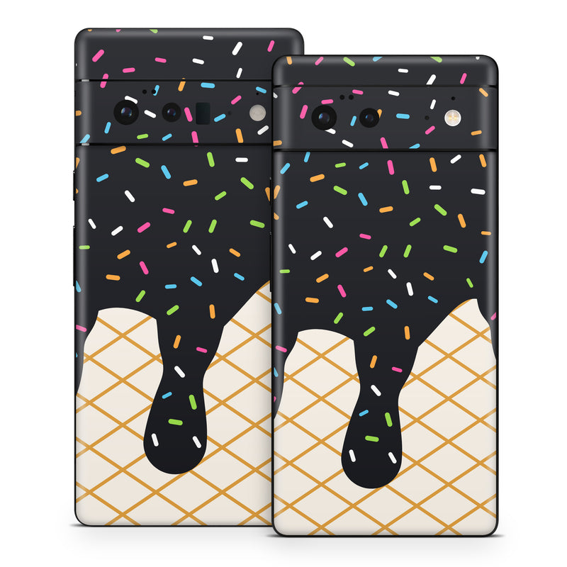 Google Pixel 6 Series Skin design of Orange, Graphics, Polka dot, with white, brown, yellow, black, green, pink, orange, blue colors