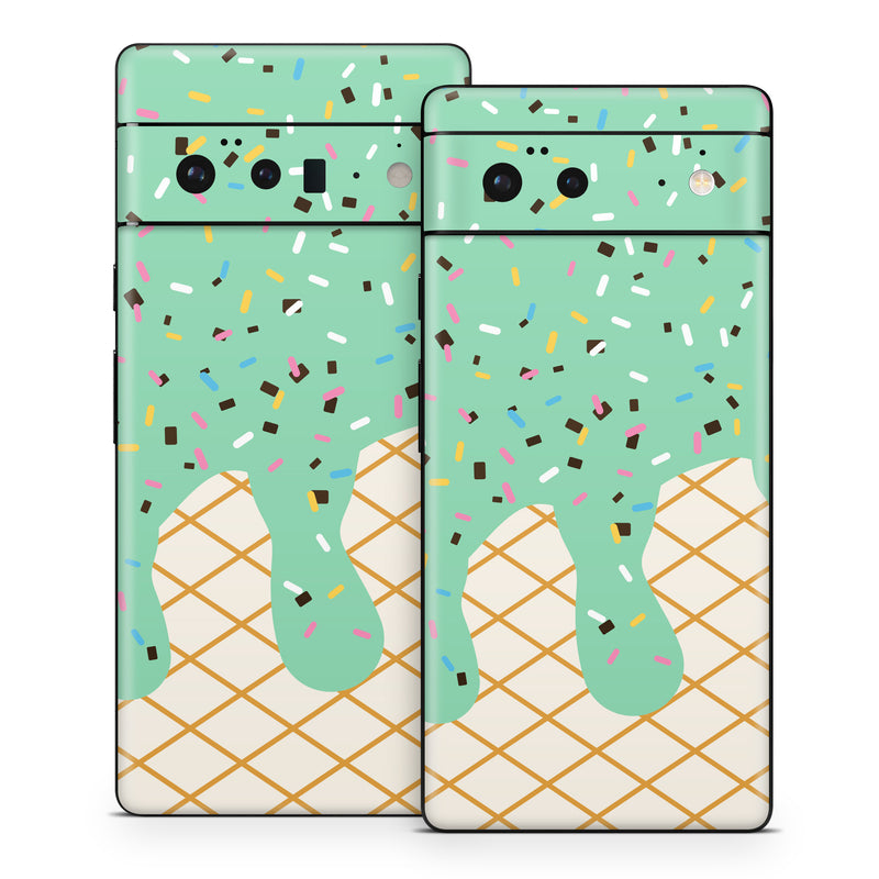 Google Pixel 6 Series Skin design of Graphics, Pattern, Polka dot, Wrapping Paper, Child art, with white, brown, yellow, black, green, pink, orange, blue colors