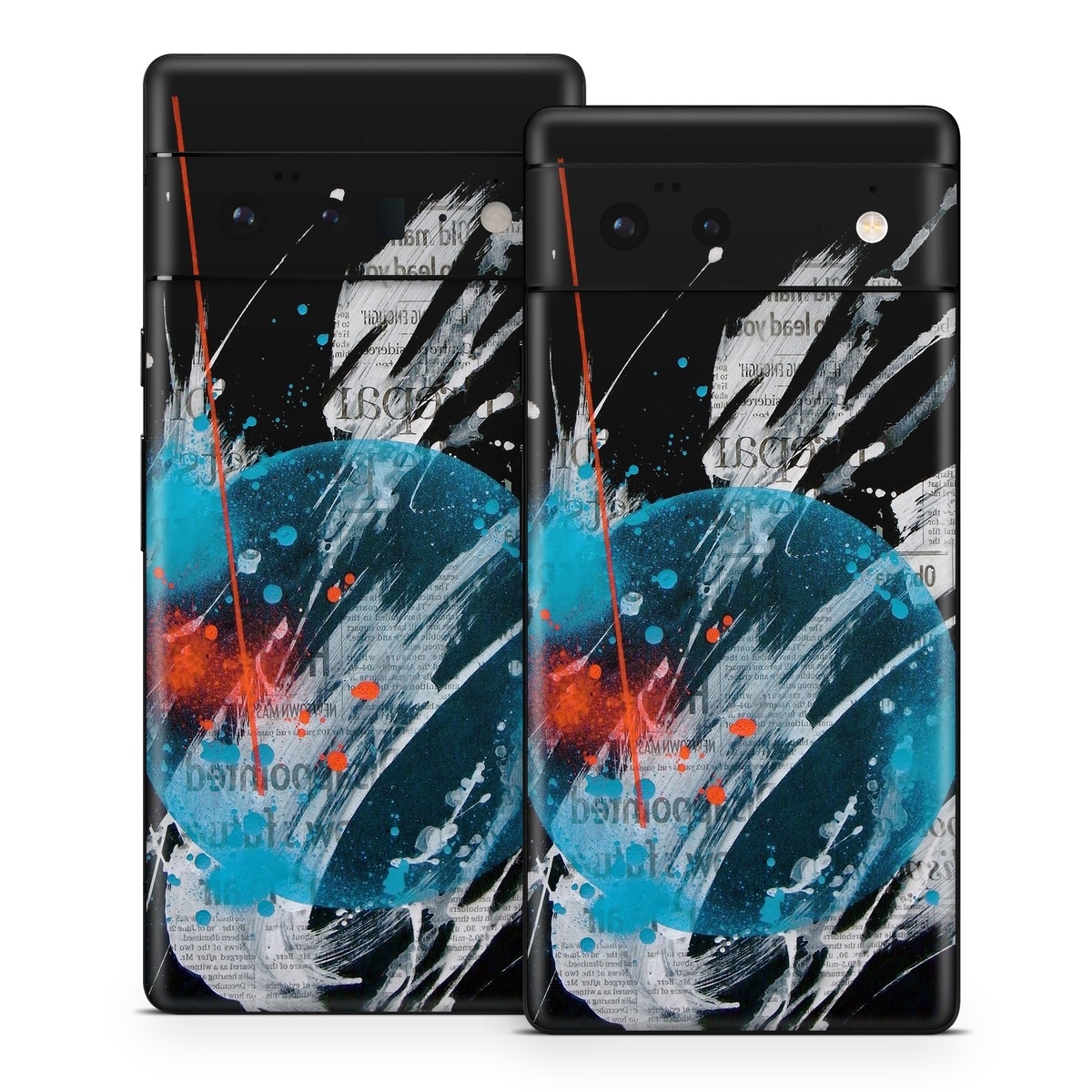Google Pixel 6 Series Skin design of Graphic design, Illustration, Graphics, Design, Art, Space, World, with black, gray, blue, red colors