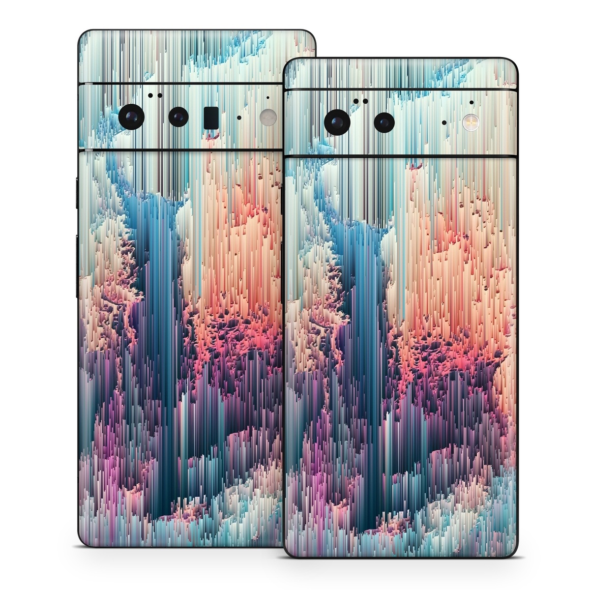 Google Pixel 6 Series Skin design of Blue, Pink, Sky, Turquoise, Design, Rock, Textile, Photography, Cloud, Winter, with white, blue, purple, pink, red colors