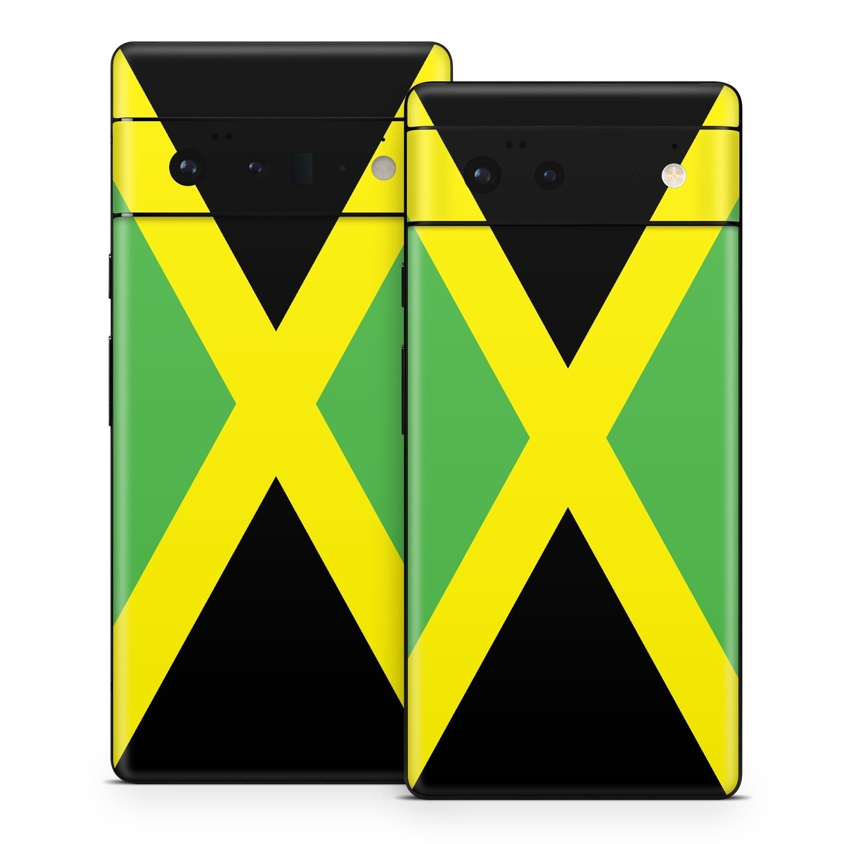 Google Pixel 6 Series Skin design of Green, Flag, Yellow, Macro photography, Graphics, Graphic design, with black, green, yellow colors