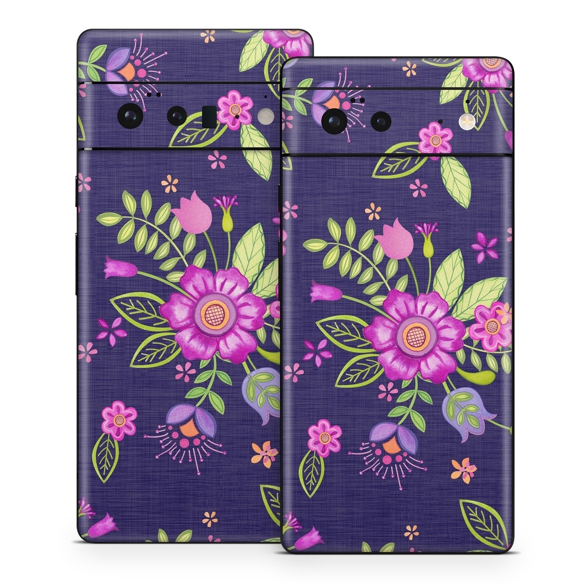 Google Pixel 6 Series Skin design of Pink, Pattern, Magenta, Purple, Violet, Floral design, Lilac, Textile, Visual arts, Pedicel, with black, gray, purple, green, blue colors