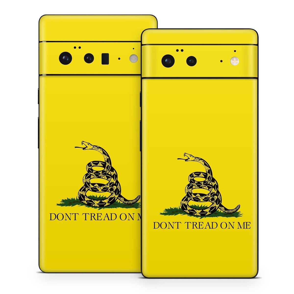 Google Pixel 6 Series Skin design of Yellow, Font, Logo, Graphics, Illustration, with orange, black, green colors