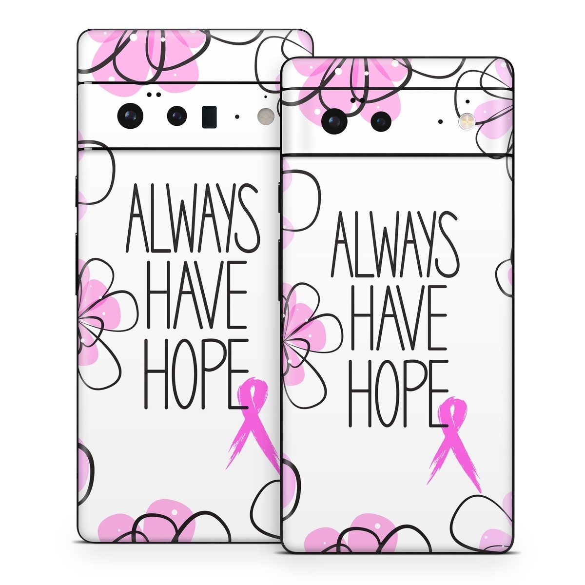 Google Pixel 6 Series Skin design of Pink, Purple, Text, Petal, Line, Magenta, Leaf, Design, Pattern, Plant, with white, gray, pink, black, purple colors