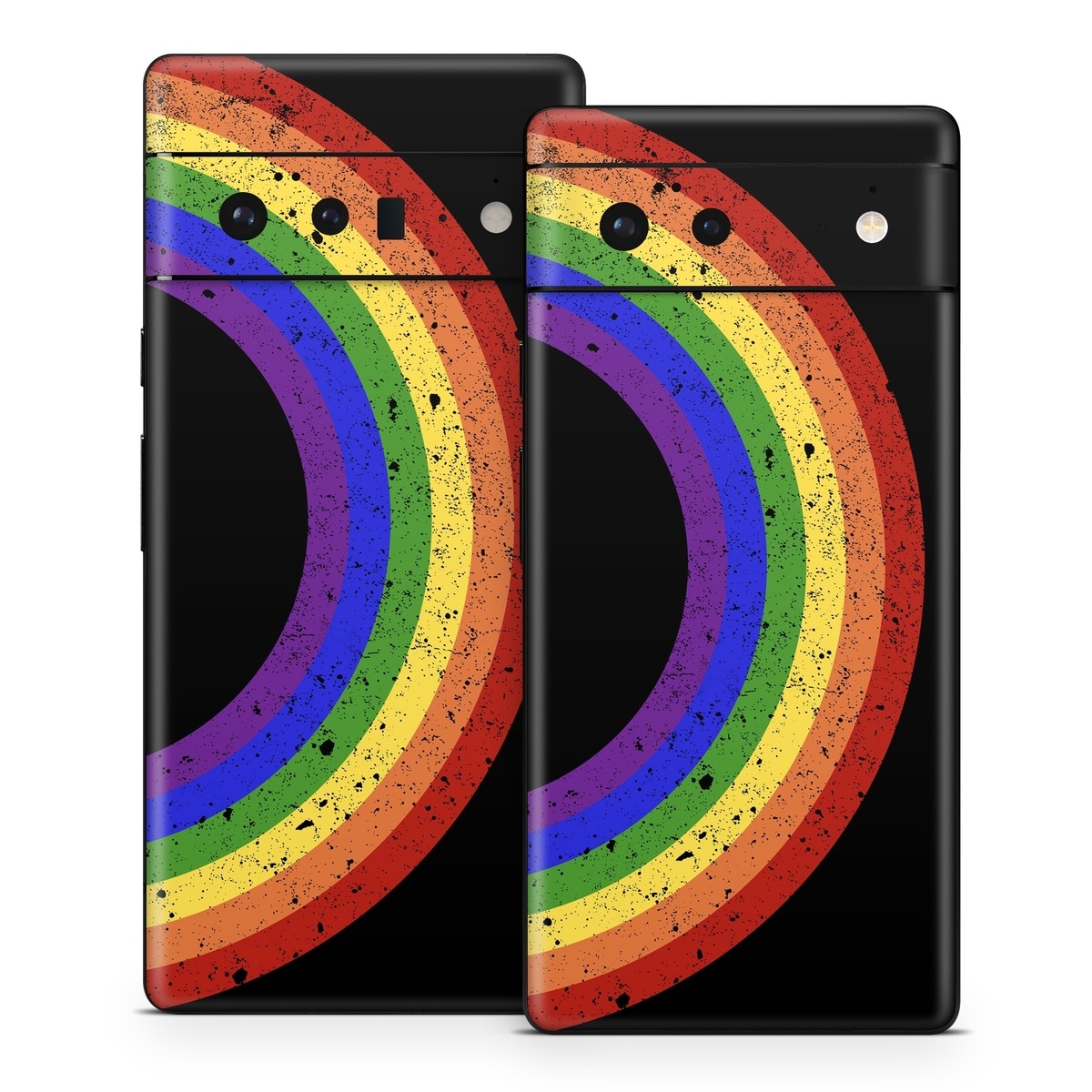 Google Pixel 6 Series Skin design of Colorfulness, Circle, Graphics, Art, with black, blue, purple, green, yellow, orange, red colors