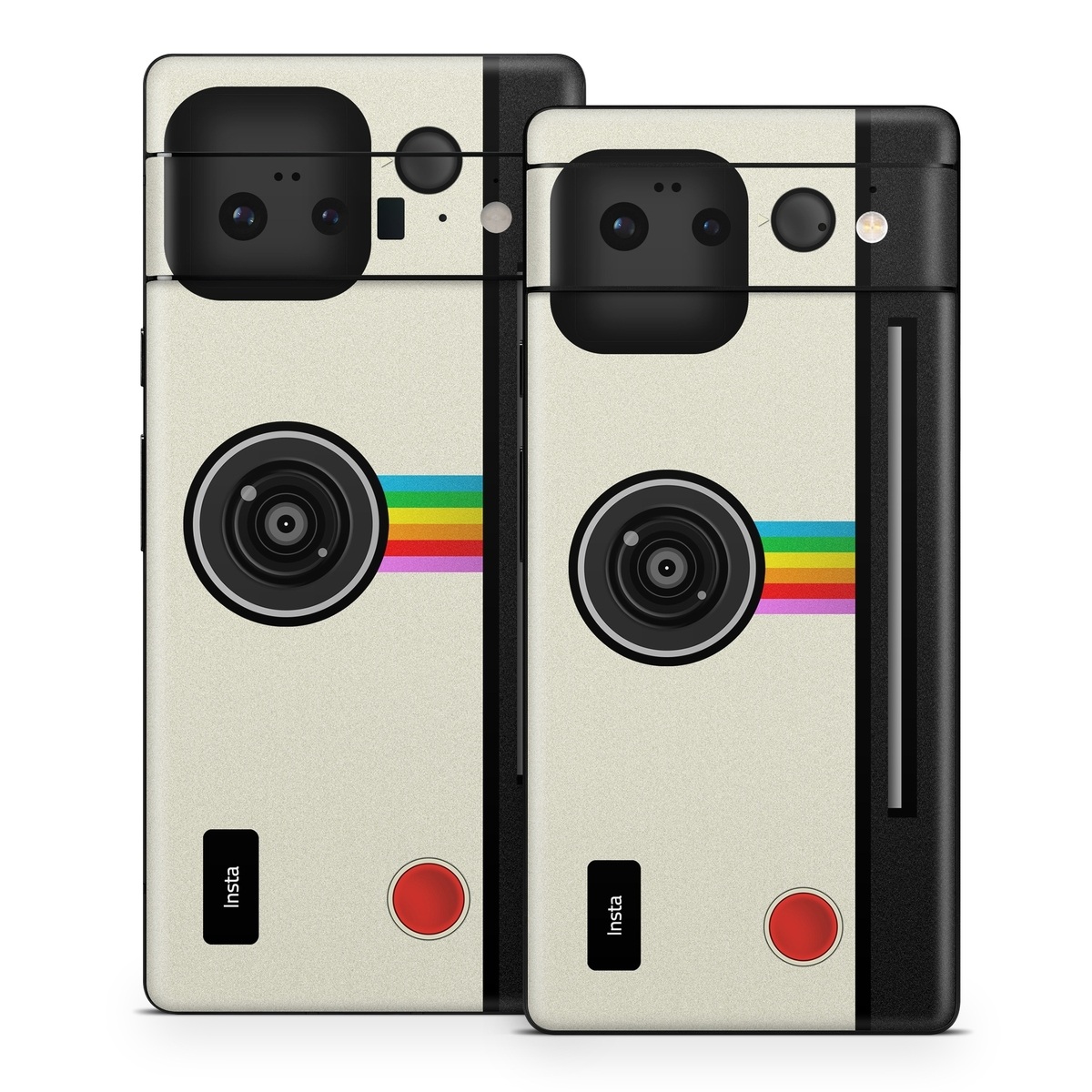 Google Pixel 6 Series Skin design of Cameras & optics, Camera, Technology, Circle, Electronic device, Electronics, Colorfulness, with gray, black, red colors