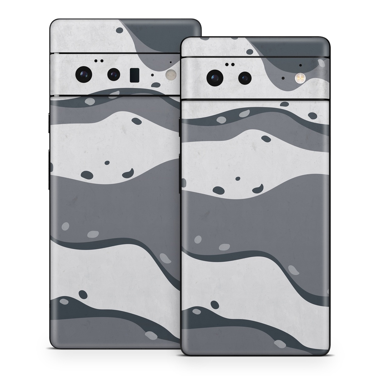 Google Pixel 6 Series Skin design of White, Pattern, Water, Design, Illustration, Black-and-white, Metal, Drawing, Style, with black, white, gray colors