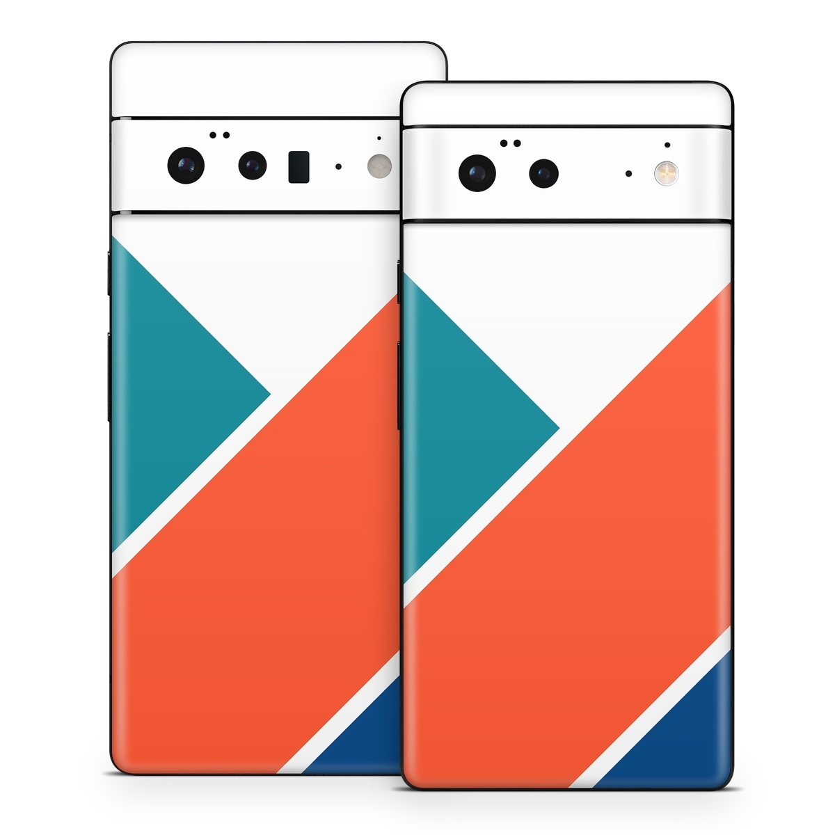 Google Pixel 6 Series Skin design of Blue, Orange, Line, Turquoise, Flag, Electric blue, Pattern, Parallel, with white, blue, red, orange, green colors