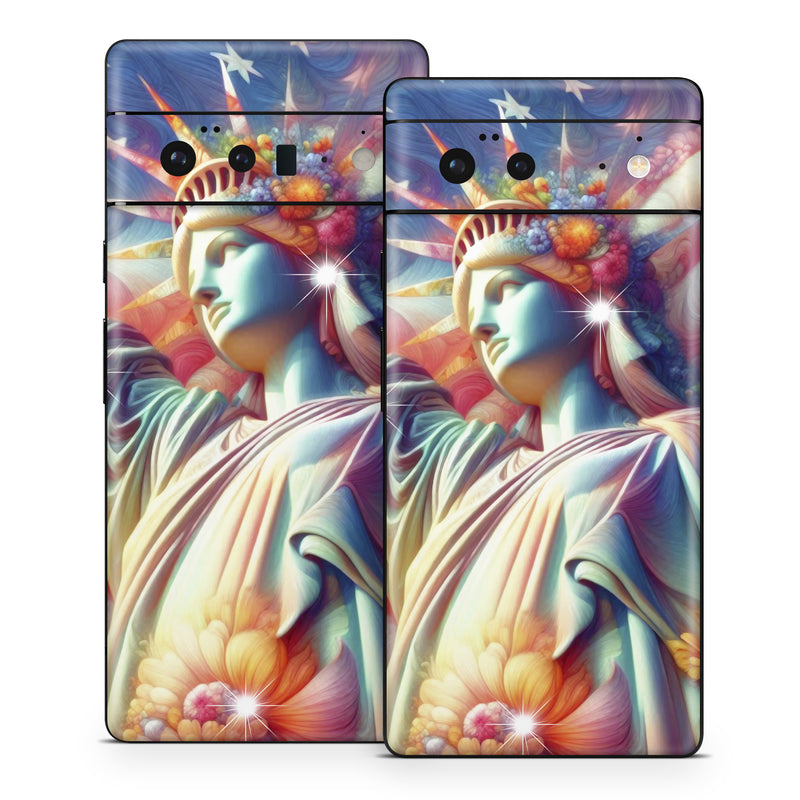 Google Pixel 6 Series Skin design of Fictional character, Mythology, CG artwork, Graphics, Mythical creature, Modern art, Angel, Animation