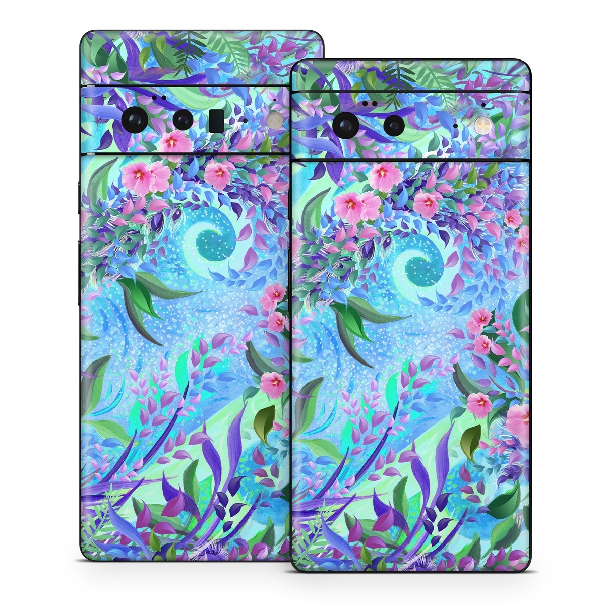 Google Pixel 6 Series Skin design of Psychedelic art, Pattern, Lilac, Purple, Art, Pink, Design, Fractal art, Visual arts, Organism, with gray, blue, purple colors