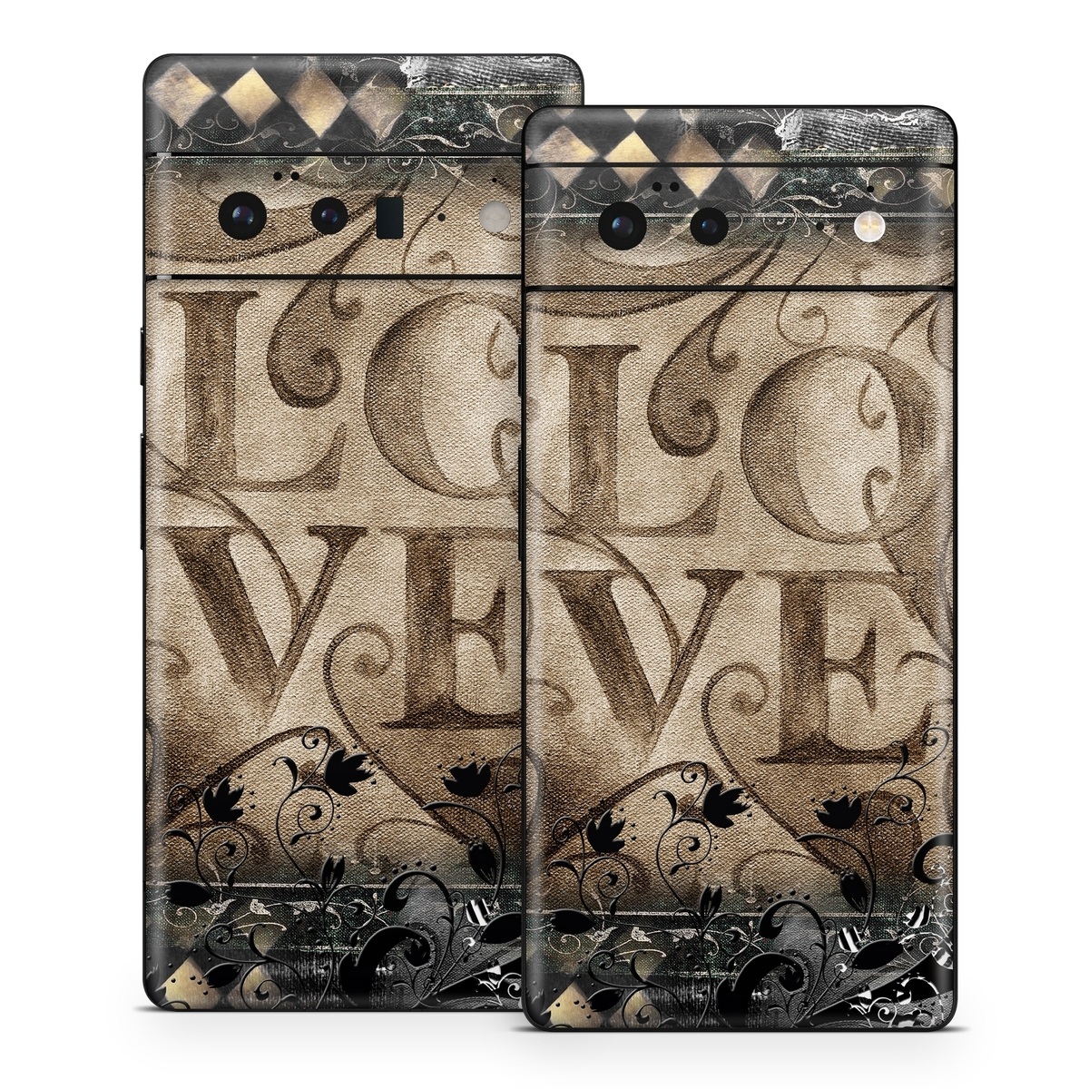 Google Pixel 6 Series Skin design of Pattern, Brown, Design, Textile, Art, with black, gray, green, red colors