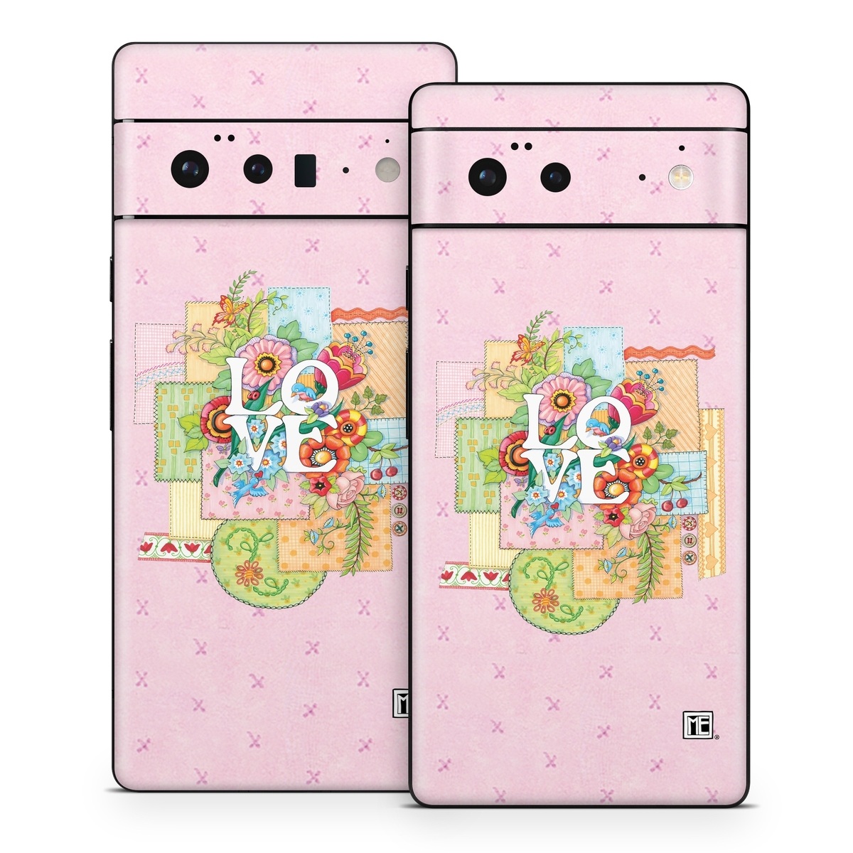 Google Pixel 6 Series Skin design of Illustration, Graphics, Art, with pink, blue, white, orange, yellow, green, red colors