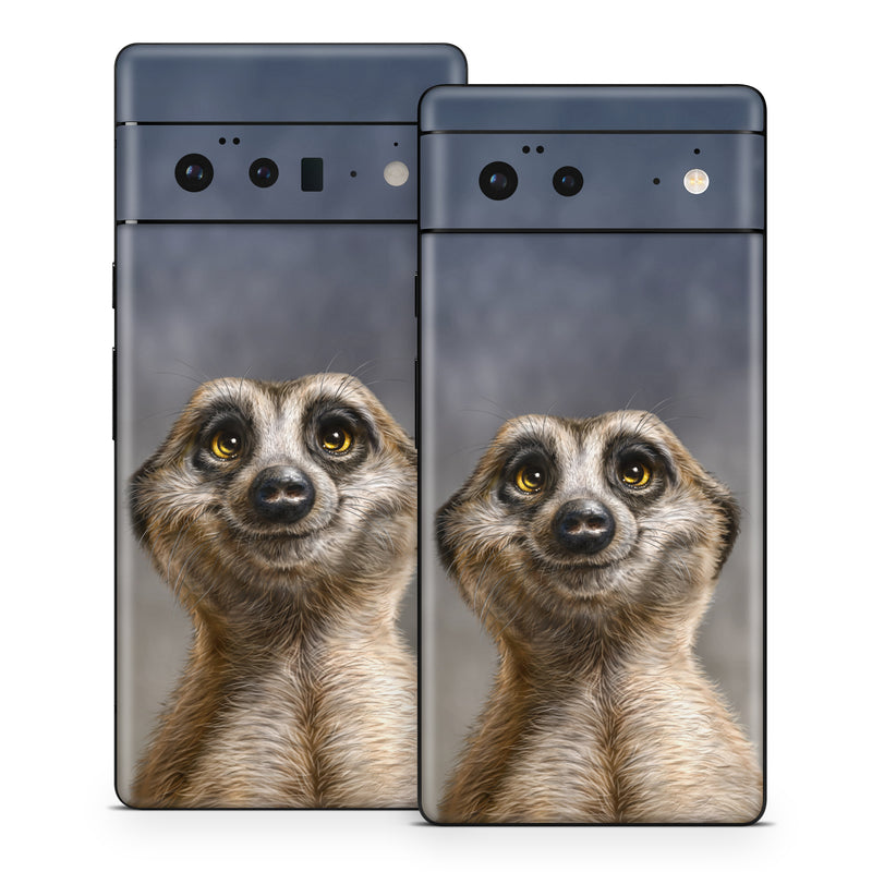 Google Pixel 6 Series Skin design of Face, Head, Eye, Eyelash, Human body, Carnivore, Iris, Terrestrial animal, Whiskers, Snout, with white, gray, brown, yellow, black, blue colors