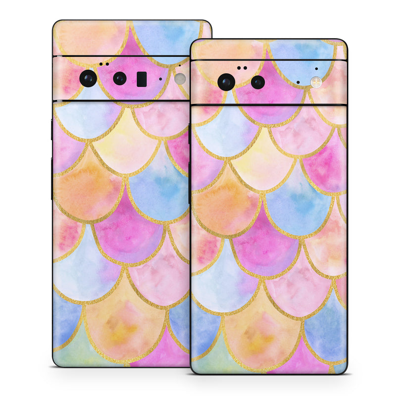 Google Pixel 6 Series Skin design of Colorfulness, Natural material, Pink, Art, Line, Magenta, Red, Creative arts, Circle, Pattern, with pink, purple, blue, orange, yellow, white colors