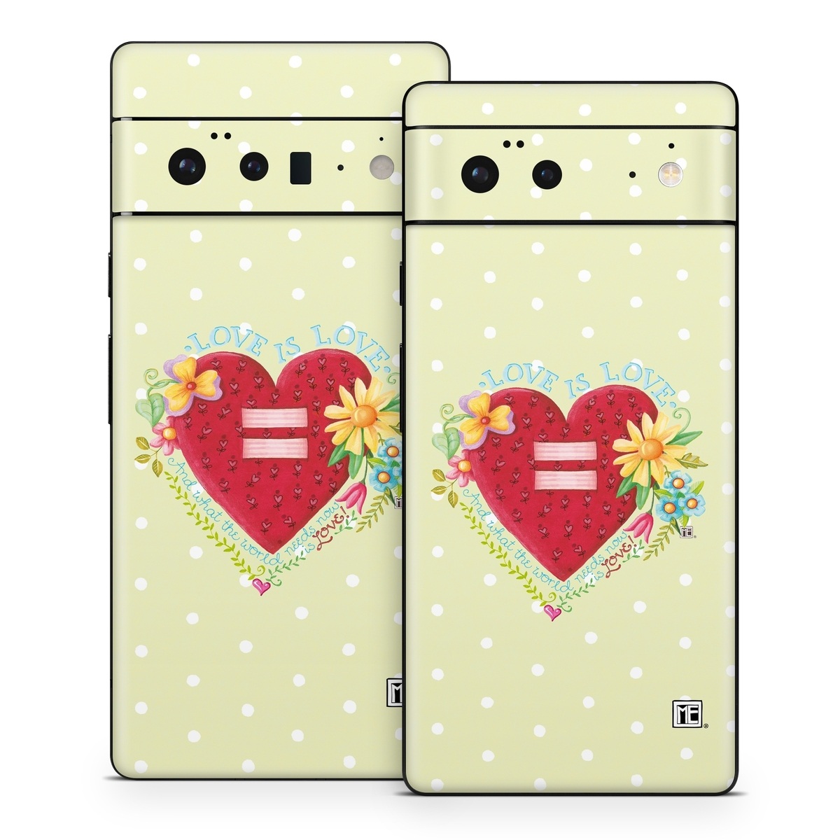 Google Pixel 6 Series Skin design of Heart, Illustration, Pattern, Love, Valentine's day, Visual arts, Art, Graphic design, with red, blue, yellow, orange, purple, green, pink colors