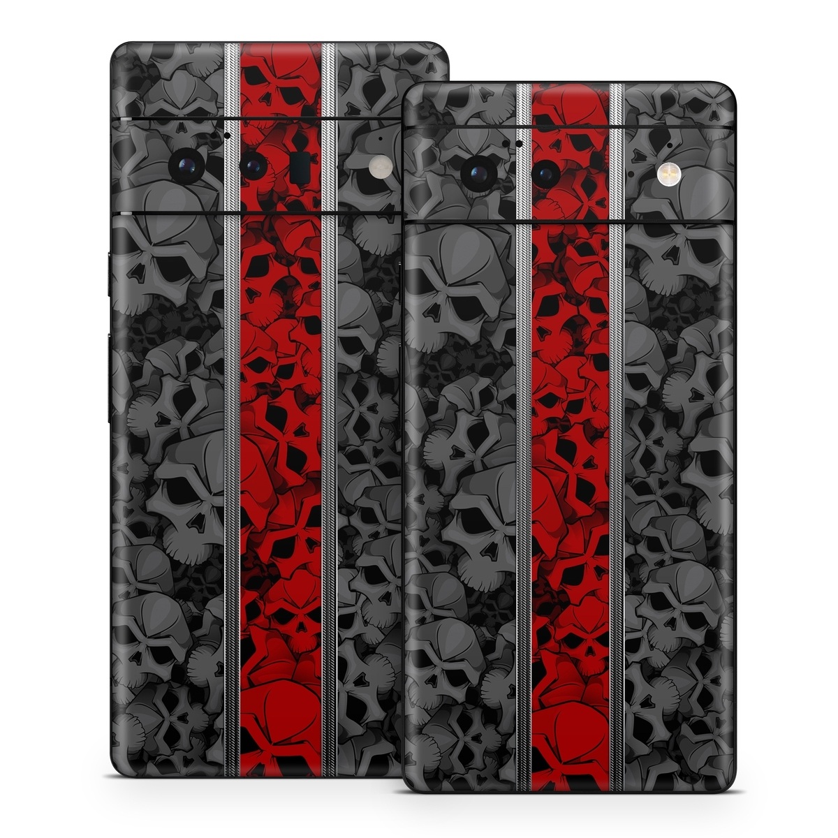 Google Pixel 6 Series Skin design of Font, Text, Pattern, Design, Graphic design, Black-and-white, Monochrome, Graphics, Illustration, Art, with black, red, gray colors