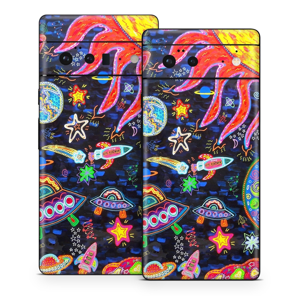 Google Pixel 6 Series Skin design of Pattern, Psychedelic art, Visual arts, Paisley, Design, Motif, Art, Textile, with black, gray, blue, red colors