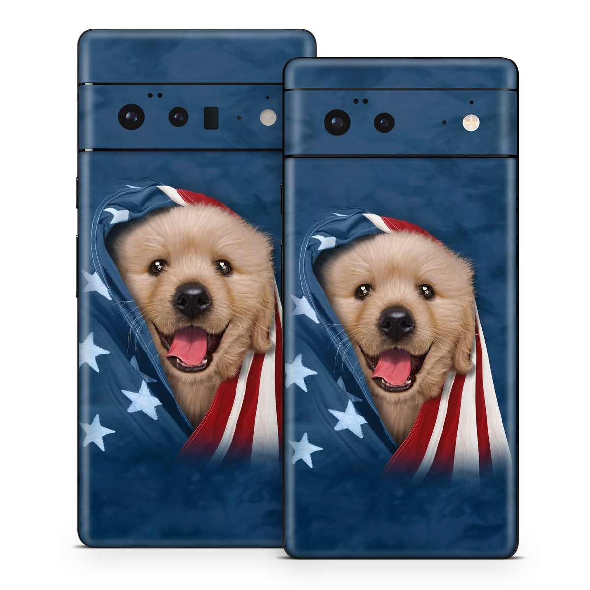 Google Pixel 6 Series Skin design of Dog, Canidae, Mammal, Dog breed, Carnivore, Puppy, Snout, Companion dog, Sporting Group, Pomeranian, with yellow, black, brown, white, blue, red colors