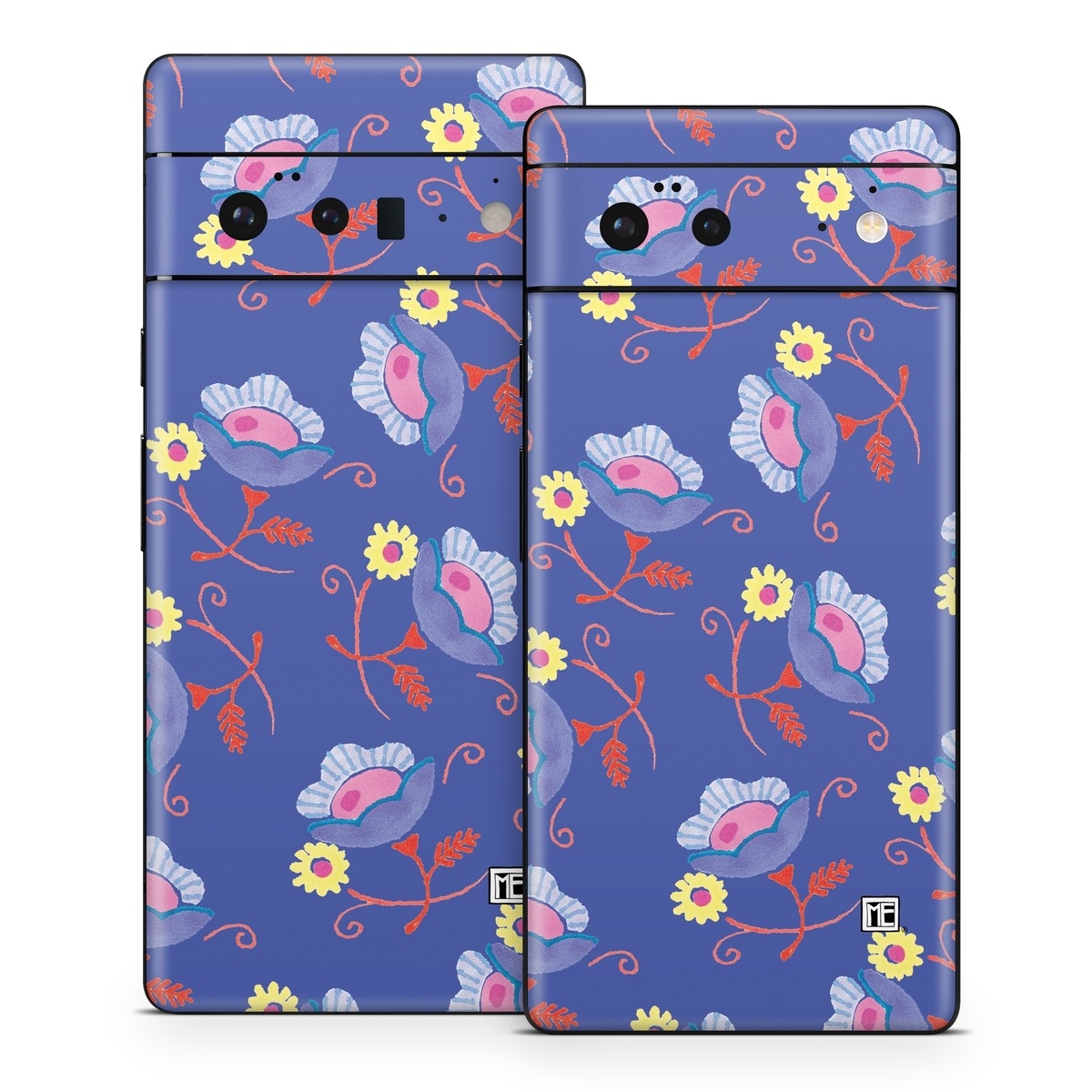 Google Pixel 6 Series Skin design of Azure, Textile, Rectangle, Art, Aqua, Painting, Pattern, Electric blue, Font, Visual arts, with purple, red, yellow, pink colors