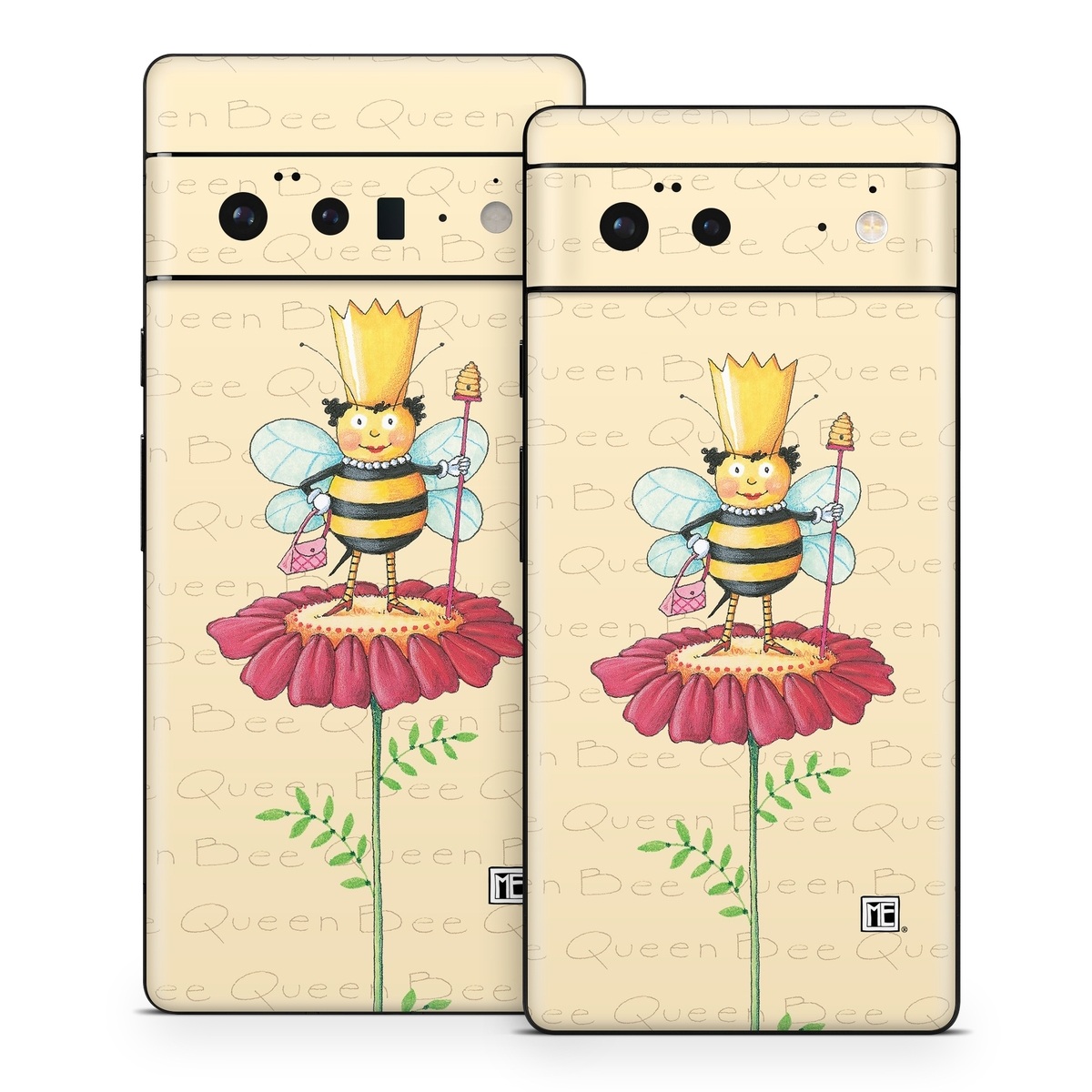 Google Pixel 6 Series Skin design of Cartoon, Cut flowers, Flower, Clip art, Plant, Fictional character, Illustration, Wildflower, Plant stem, Drawing, with pink, gray, red, orange, green colors