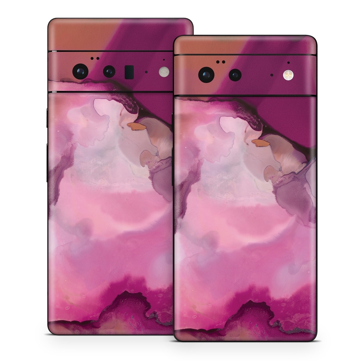 Google Pixel 6 Series Skin design of Purple, Pink, Watercolor paint, Magenta, Illustration, Art, with white, red, pink, white colors