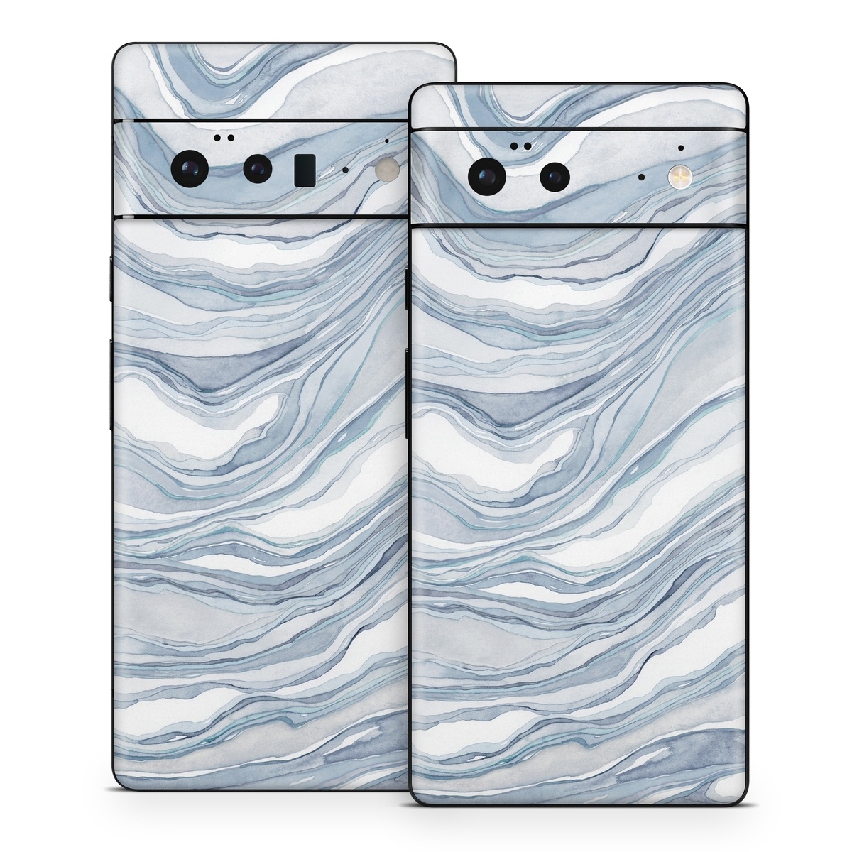 Google Pixel 6 Series Skin design of Water, Liquid, Azure, Fluid, Grey, Aqua, Pattern, Wind wave, Electric blue, Wind, with blue, white colors