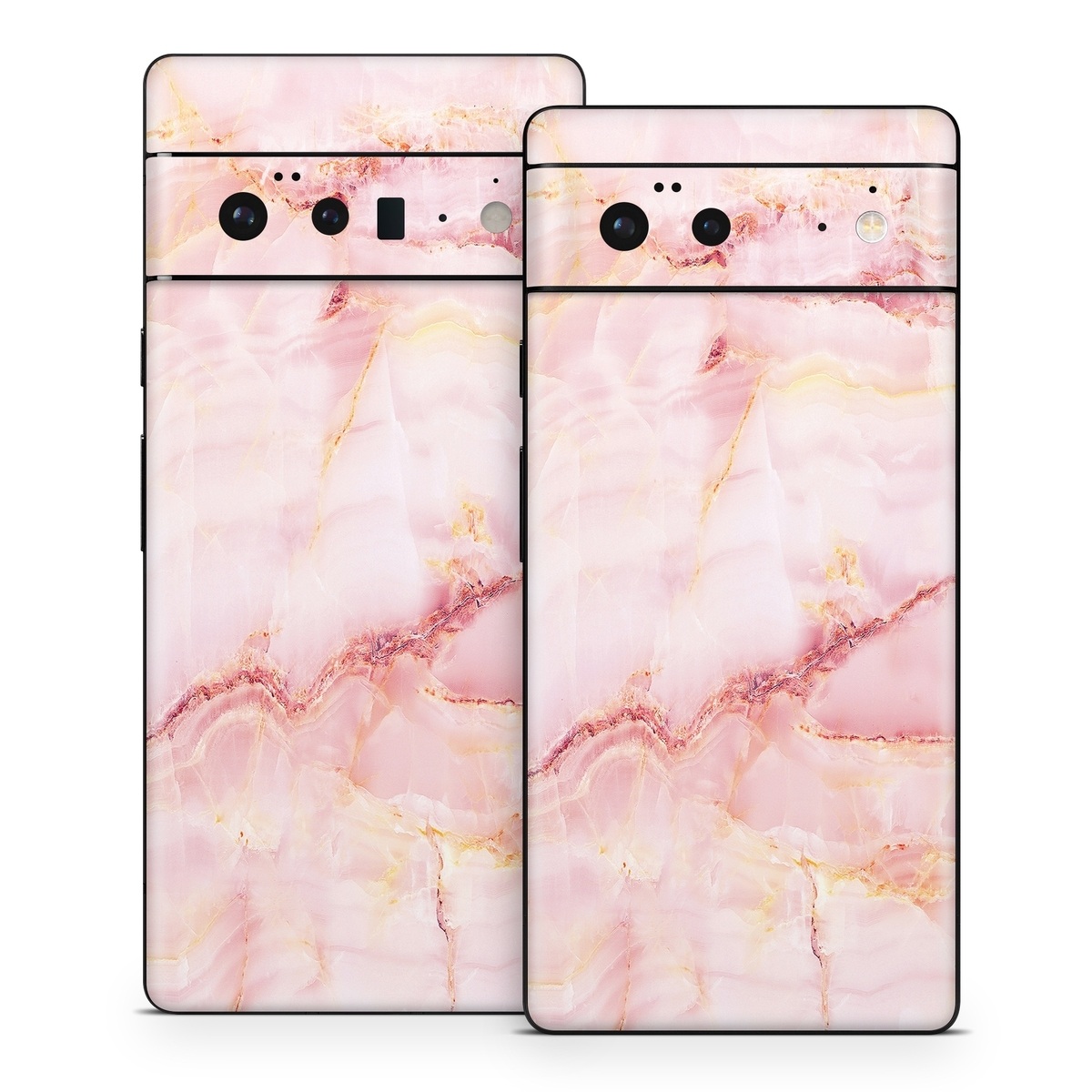 Google Pixel 6 Series Skin design of Pink, Peach, with white, pink, red, yellow, orange colors