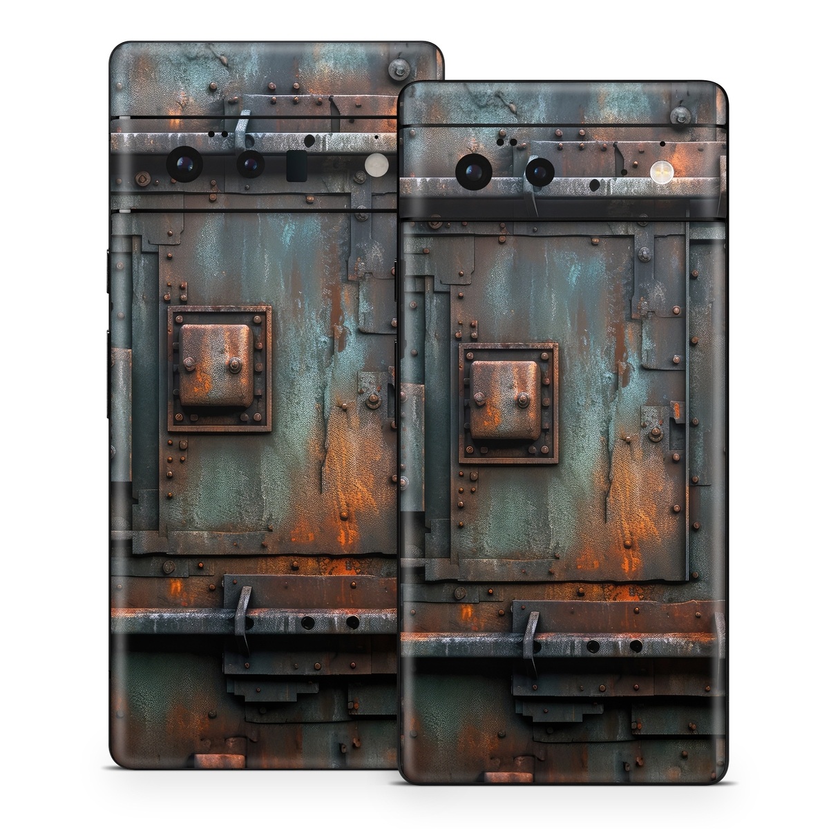 Google Pixel 6 Series Skin design of Wood, Train, Wheel, Motor vehicle, Mode of transport, Rolling, Automotive lighting, Rolling stock, freight car, Gas, with black, brown, gray, white, orange colors