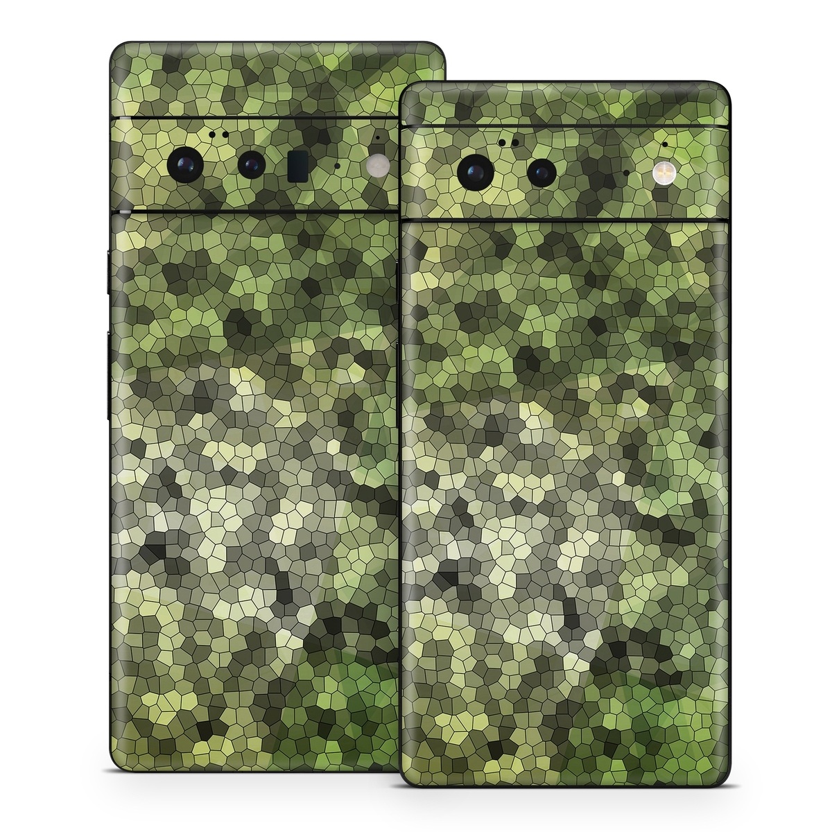 Google Pixel 6 Series Skin design of Green, Grass, Leaf, Plant, Pattern, Groundcover, with black, white, green, gray colors