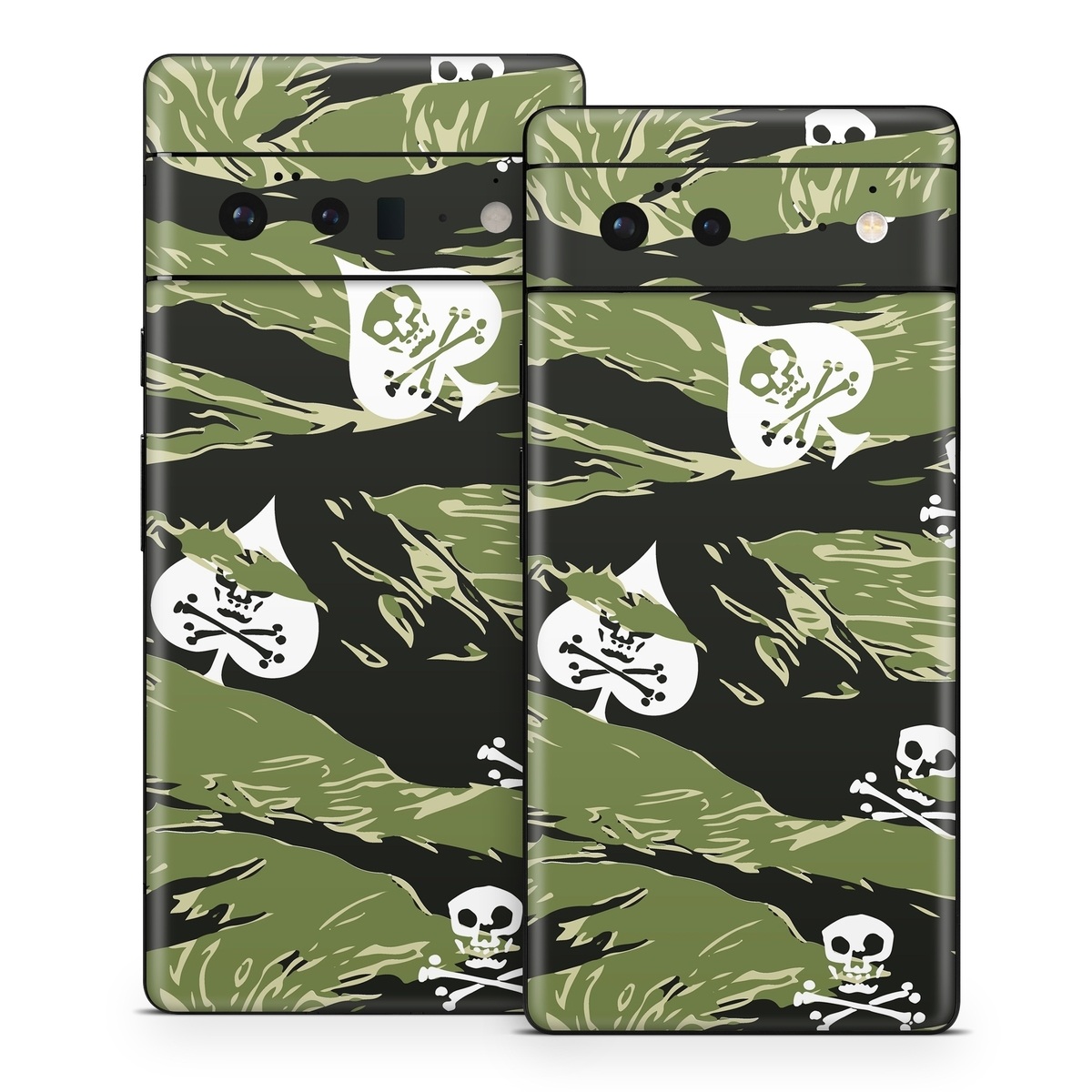 Google Pixel 6 Series Skin design of Military camouflage, Pattern, Leaf, Illustration, Design, Tree, Camouflage, Plant, Art, Branch, with black, white, green colors