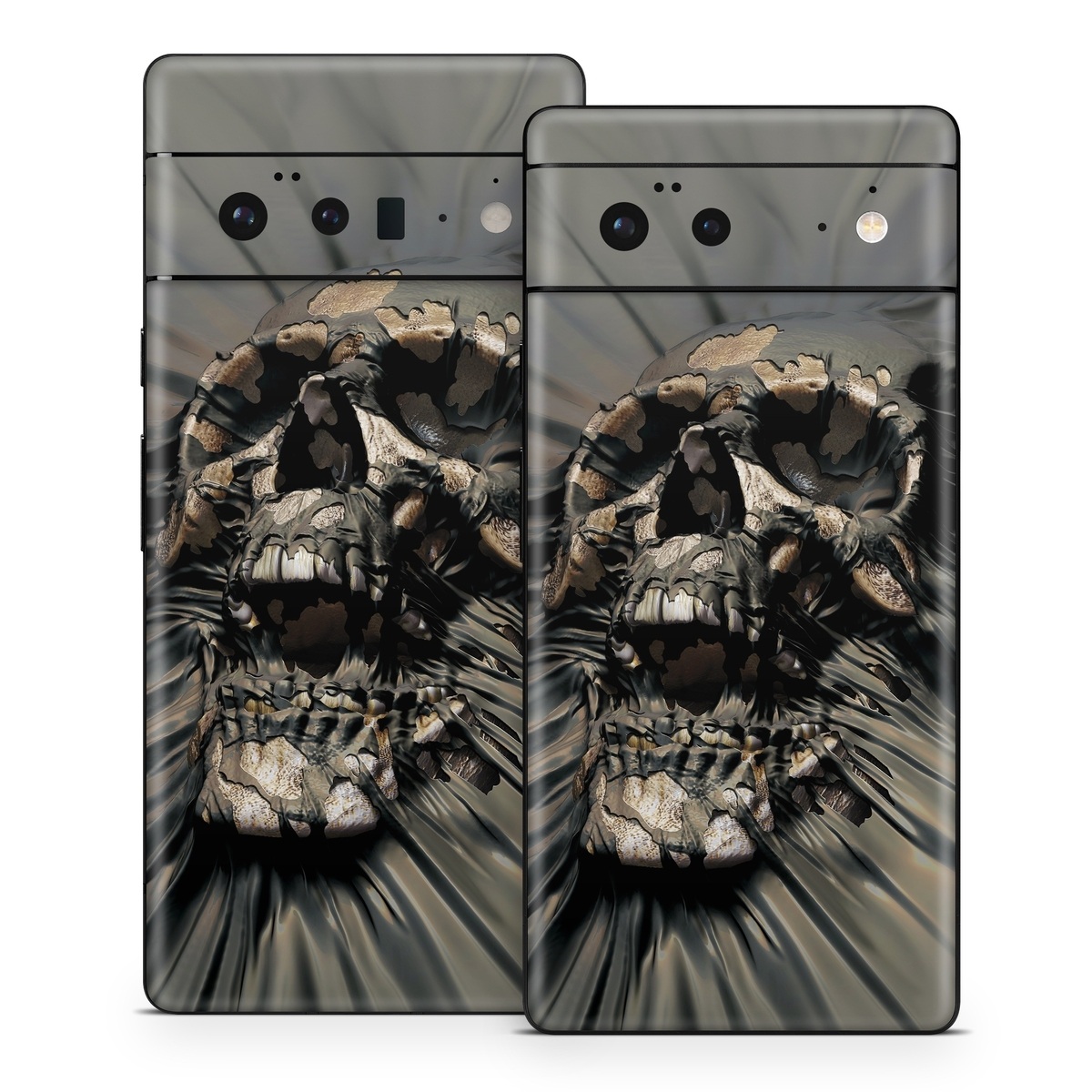 Google Pixel 6 Series Skin design of Cg artwork, Fictional character, Illustration, Demon, Fiction, Supervillain, Mythology, Art, with black, green, gray, red colors