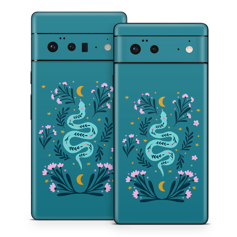 Google Pixel 6 Series Skin design of Creative arts, Font, Art, Electric blue, Pattern, Rectangle, Graphics, Motif, Illustration, Ornament, with blue, pink, green, yellow colors