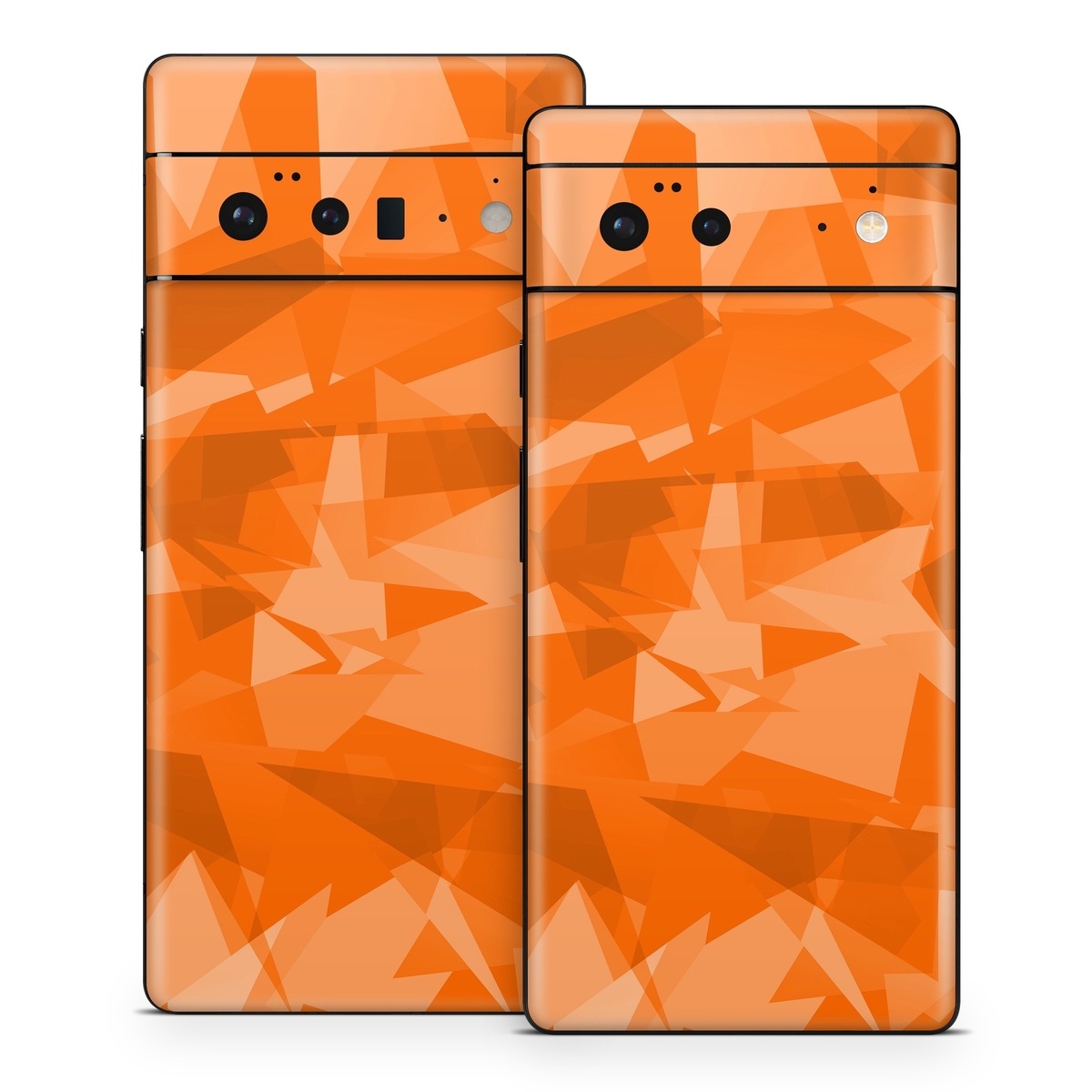 Google Pixel 6 Series Skin design of Orange, Pattern, Peach, Line, Design, Triangle, with orange colors