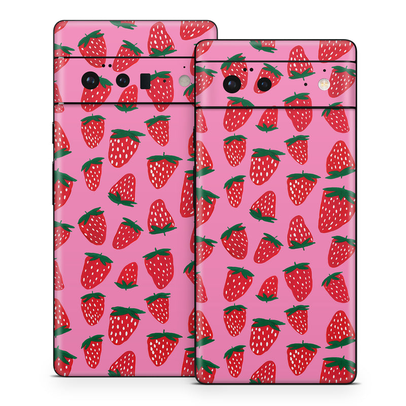 Google Pixel 6 Series Skin design of Textile, Font, Rectangle, Red, Triangle, Pattern, Carmine, Design, Cone, Wrapping paper, with red, green, pink, white colors