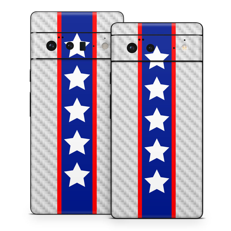 Google Pixel 6 Series Skin design of Flag of the united states, Flag, Font, Parallel, Electric blue, Rectangle, Pattern, Flag Day (USA), Symbol, Carmine, with gray, white, blue, red colors