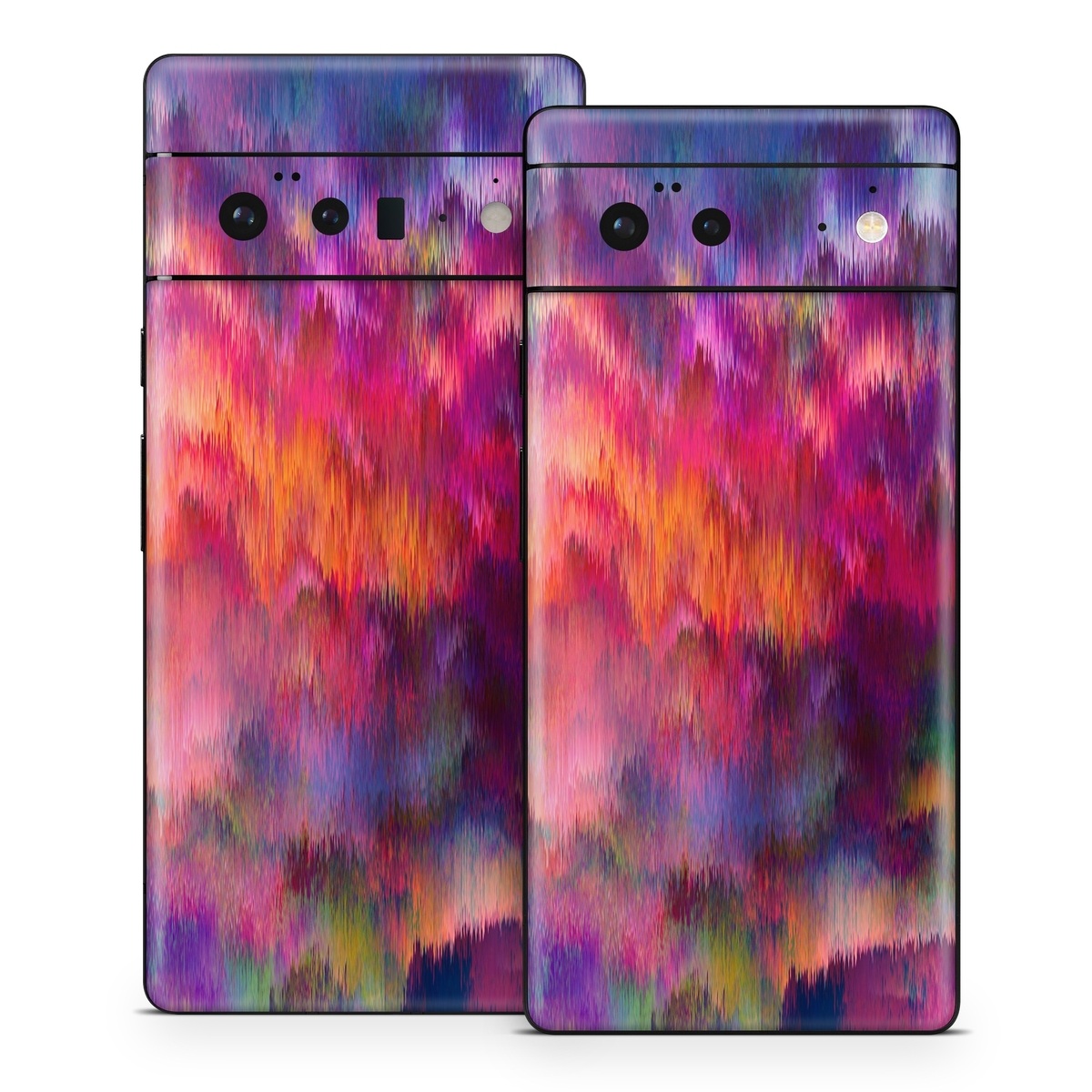 Google Pixel 6 Series Skin design of Sky, Purple, Pink, Blue, Violet, Painting, Watercolor paint, Lavender, Cloud, Art, with red, blue, purple, orange, green colors