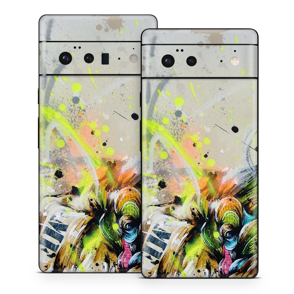 Google Pixel 6 Series Skin design of Watercolor paint, Graphic design, Illustration, Acrylic paint, Art, Modern art, Painting, Visual arts, Paint, Graphics, with gray, black, green, red, blue colors