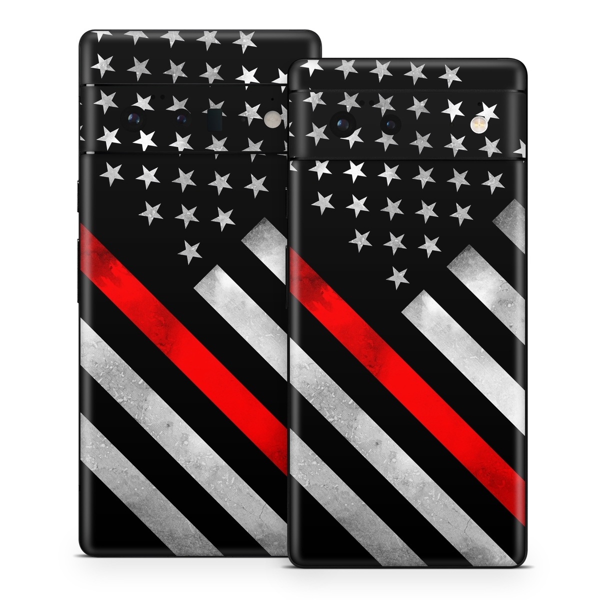Google Pixel 6 Series Skin design of Flag of the united states, Flag, Line, Black-and-white, Pattern, Flag Day (USA), Veterans day, Independence day, Memorial day, with black, white, gray, red colors