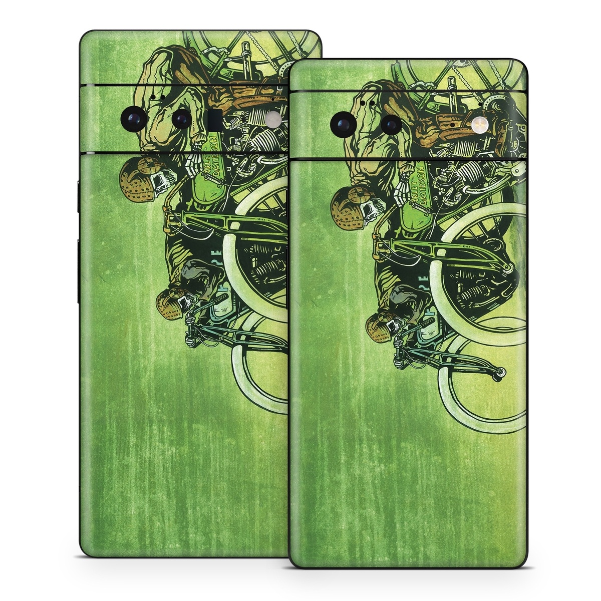 Google Pixel 6 Series Skin design of Tire, Wheel, Bicycle, Bicycle tire, Automotive tire, Crankset, Bicycle handlebar, Motor vehicle, Bicycle wheel, Bicycle part, with green, gray, white, black, brown colors