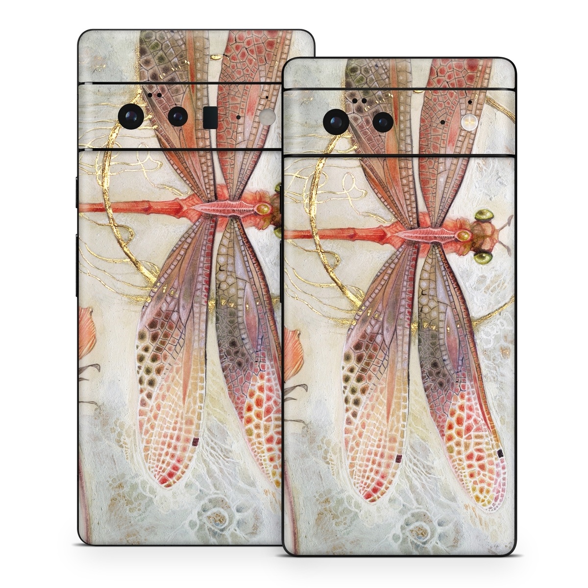 Google Pixel 6 Series Skin design of Watercolor paint, Botany, Flower, Illustration, Floral design, Painting, Plant, Coquelicot, Art, Still life photography, with red, yellow, gray colors