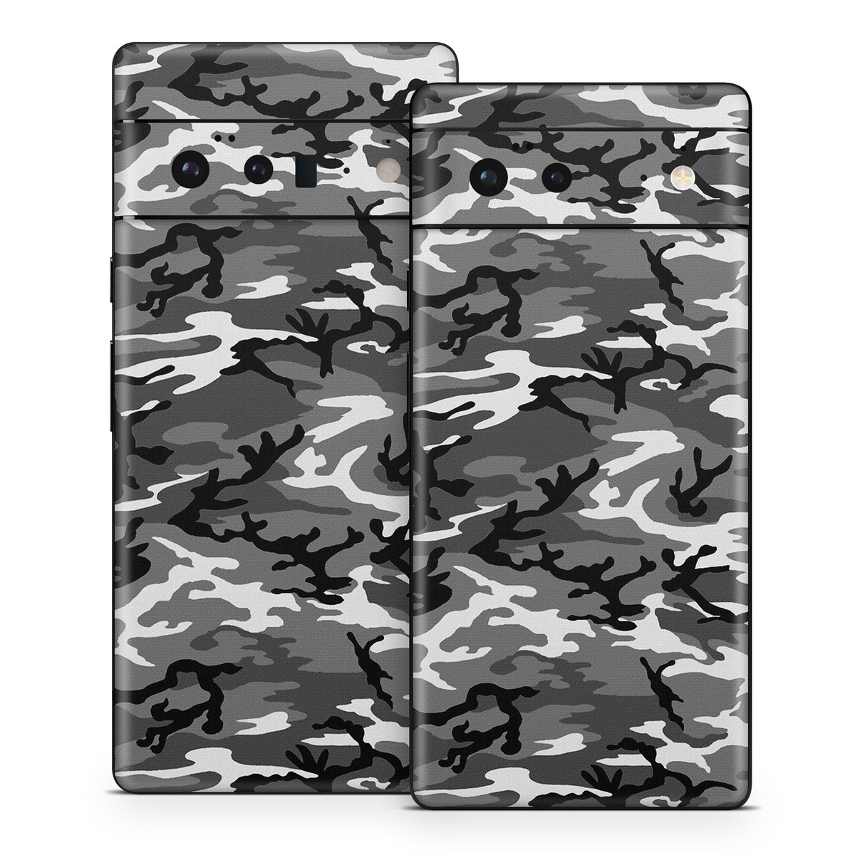 Google Pixel 6 Series Skin design of Military camouflage, Pattern, Clothing, Camouflage, Uniform, Design, Textile, with black, gray colors