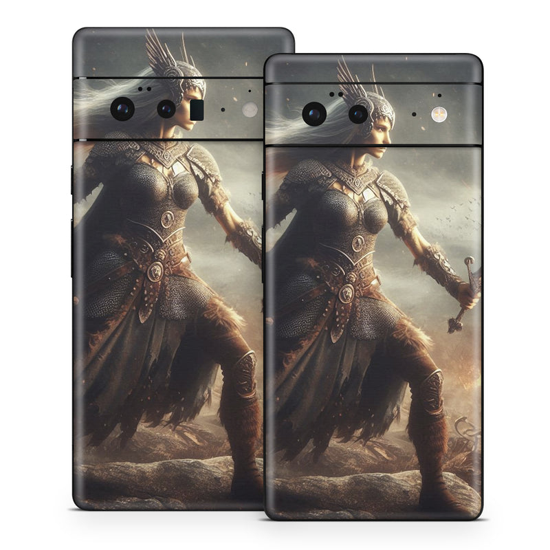Google Pixel 6 Series Skin design of CG artwork, Armour, Fictional character, Action, Mythology, Action-adventure game, Breastplate, Video Game Software, Spear, Sword