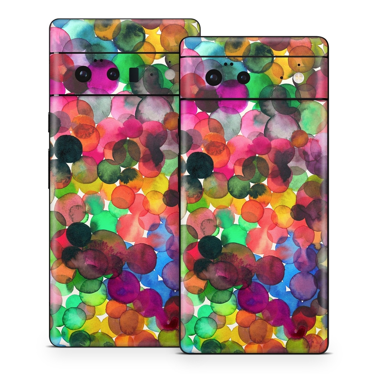 Google Pixel 6 Series Skin design of Colorfulness, Fashion accessory, with red, white, pink, purple, blue, green, black, yellow, orange colors