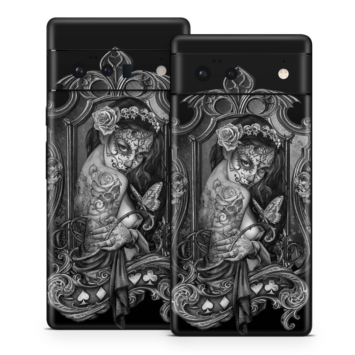 Google Pixel 6 Series Skin design of Style, Art, Monochrome, Black-and-white, Monochrome Photography, Visual Arts, Illustration, Painting, Drawing, with black, white, gray colors