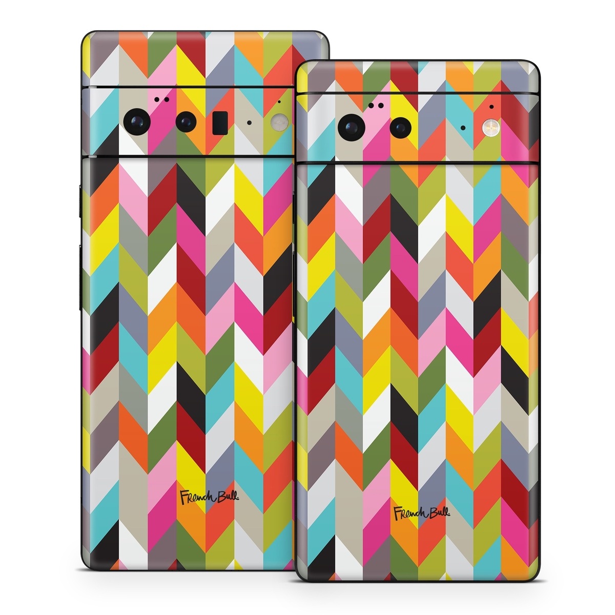 Google Pixel 6 Series Skin design of Pattern, Orange, Line, Design, Graphic design, Tints and shades, Triangle, with red, green, gray, black, blue, purple colors