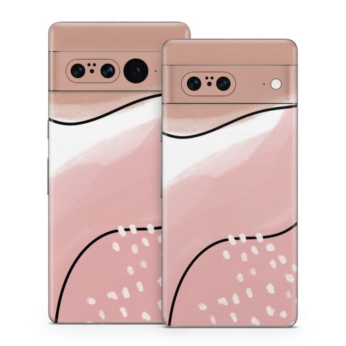 Abstract Pink and Brown Google Pixel 7 Series Skin
