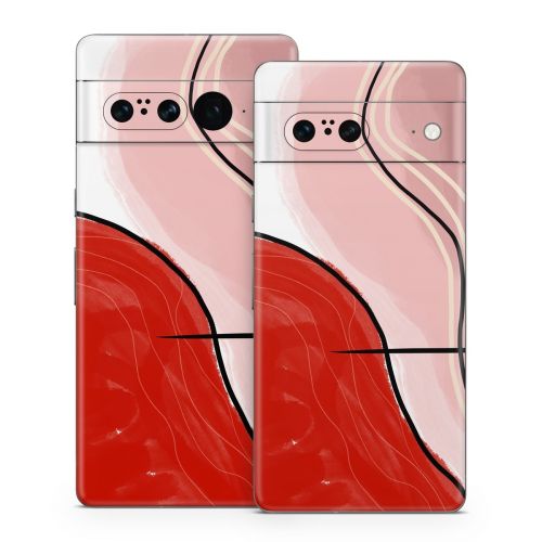 Abstract Red Google Pixel 7 Series Skin